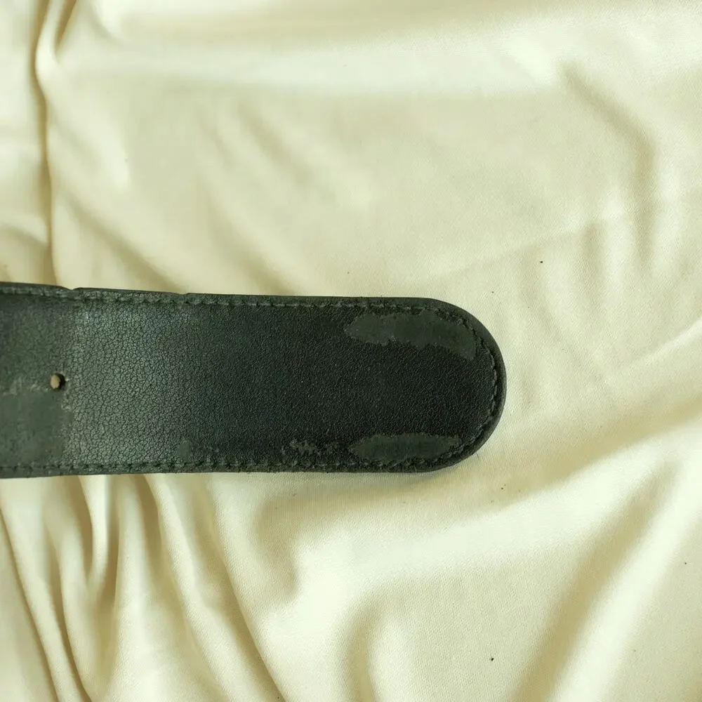 Gucci Interlocking G Belt - Black Leather, Silver Buckle, Size 95